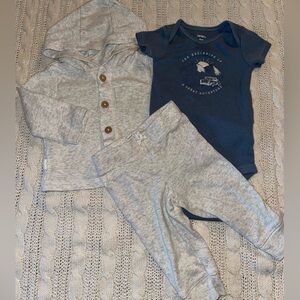 Carter's Blue and Gray Bodysuit Set